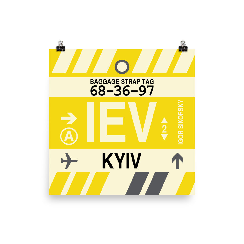 Travel-Themed Poster Print • IEV Kyiv Souvenir • YHM Designs - Image 01