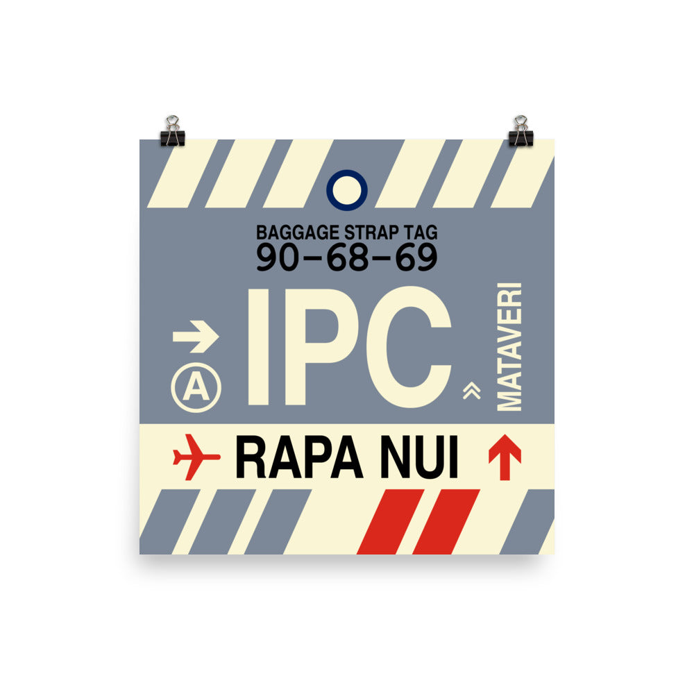 Travel-Themed Poster Print • IPC Rapa Nui Souvenir • YHM Designs - Image 01