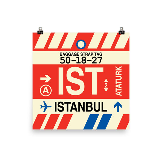 Travel-Themed Poster Print • IST Istanbul Souvenir • YHM Designs - Image 01