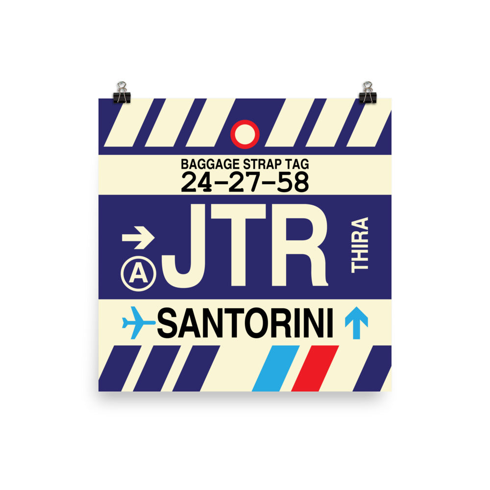 Travel-Themed Poster Print • JTR Santorini Souvenir • YHM Designs - Image 01