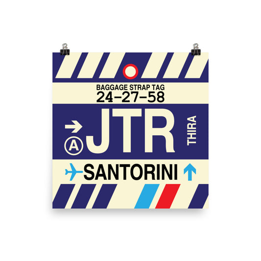 Travel-Themed Poster Print • JTR Santorini Souvenir • YHM Designs - Image 01