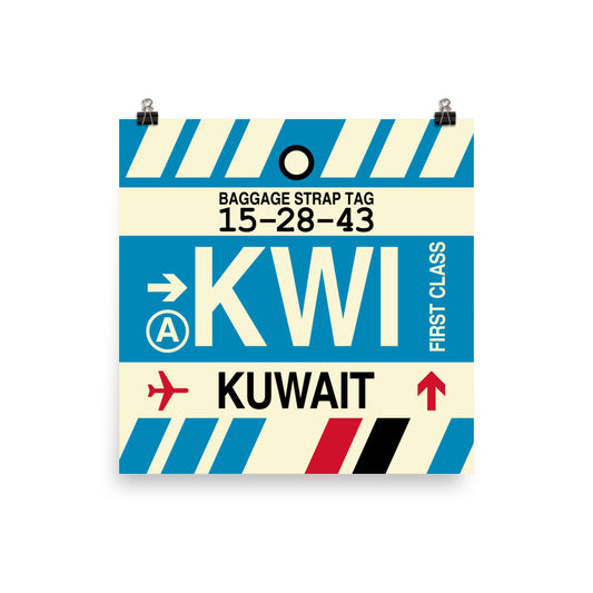 Travel-Themed Poster Print • KWI Kuwait City • YHM Designs - Image 01