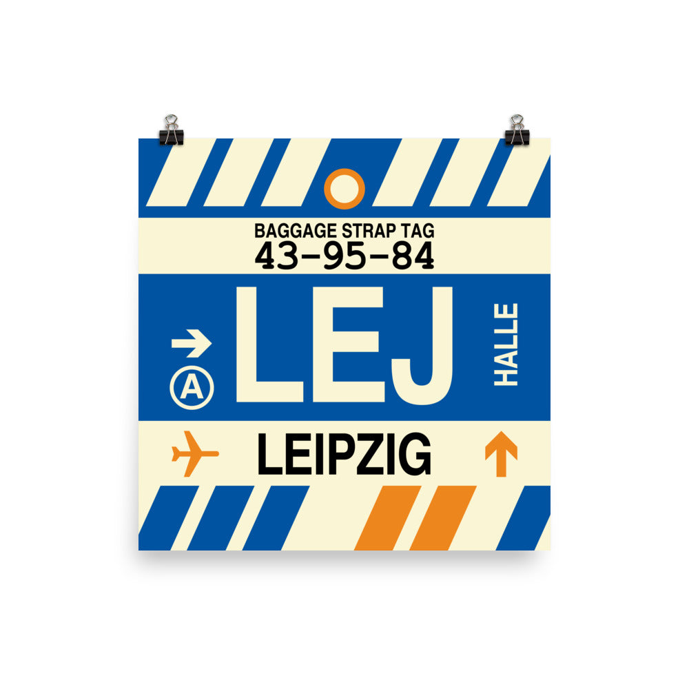 Travel-Themed Poster Print • LEJ Leipzig Souvenir • YHM Designs - Image 01