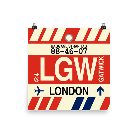 Travel-Themed Poster Print • LGW London Souvenir • YHM Designs - Image 01
