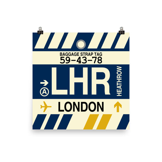 Travel-Themed Poster Print • LHR London Souvenir • YHM Designs - Image 01
