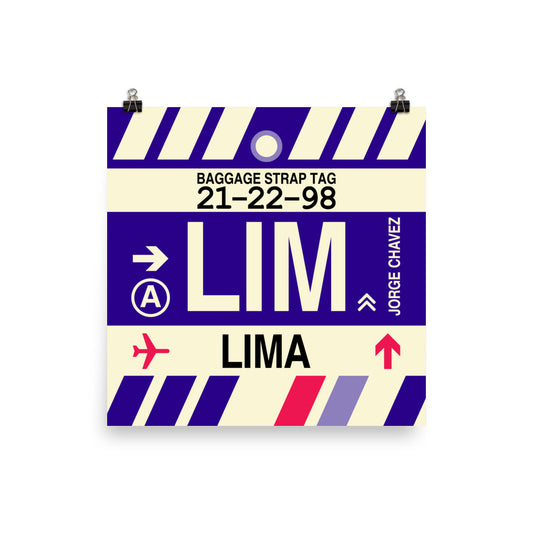 Travel-Themed Poster Print • LIM Lima • YHM Designs - Image 01