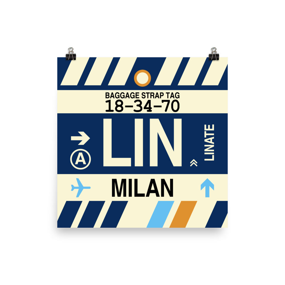 Travel-Themed Poster Print • LIN Milan Souvenir • YHM Designs - Image 01