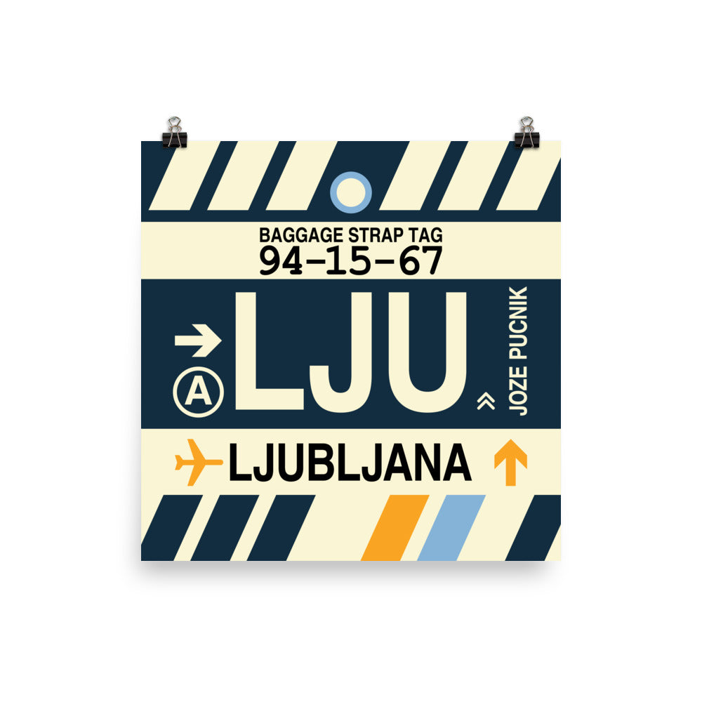 Travel-Themed Poster Print • LJU Ljubljana Souvenir • YHM Designs - Image 01