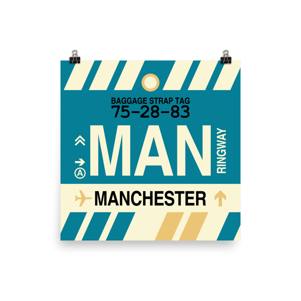 Travel-Themed Poster Print • MAN Manchester Souvenir • YHM Designs - Image 01