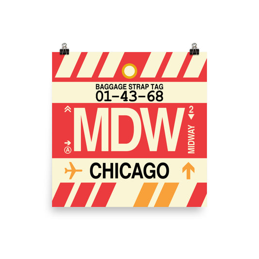 Travel-Themed Poster Print • MDW Chicago • YHM Designs - Image 01