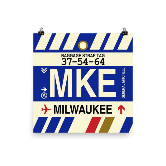Travel-Themed Poster Print • MKE Milwaukee Souvenir • YHM Designs - Image 01