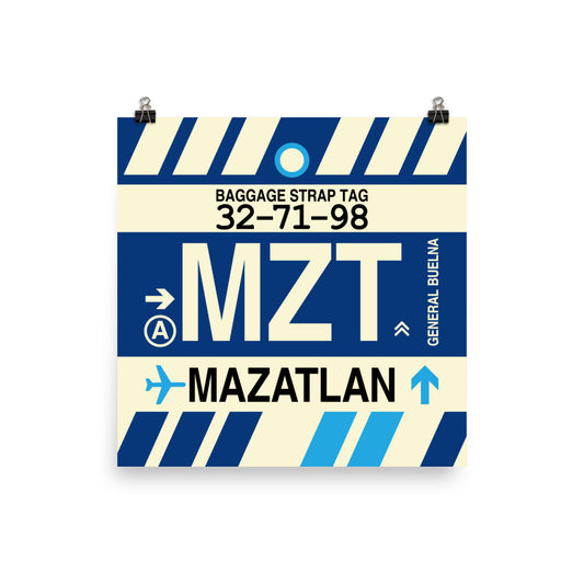 Travel-Themed Poster Print • MZT Mazatlan • YHM Designs - Image 01
