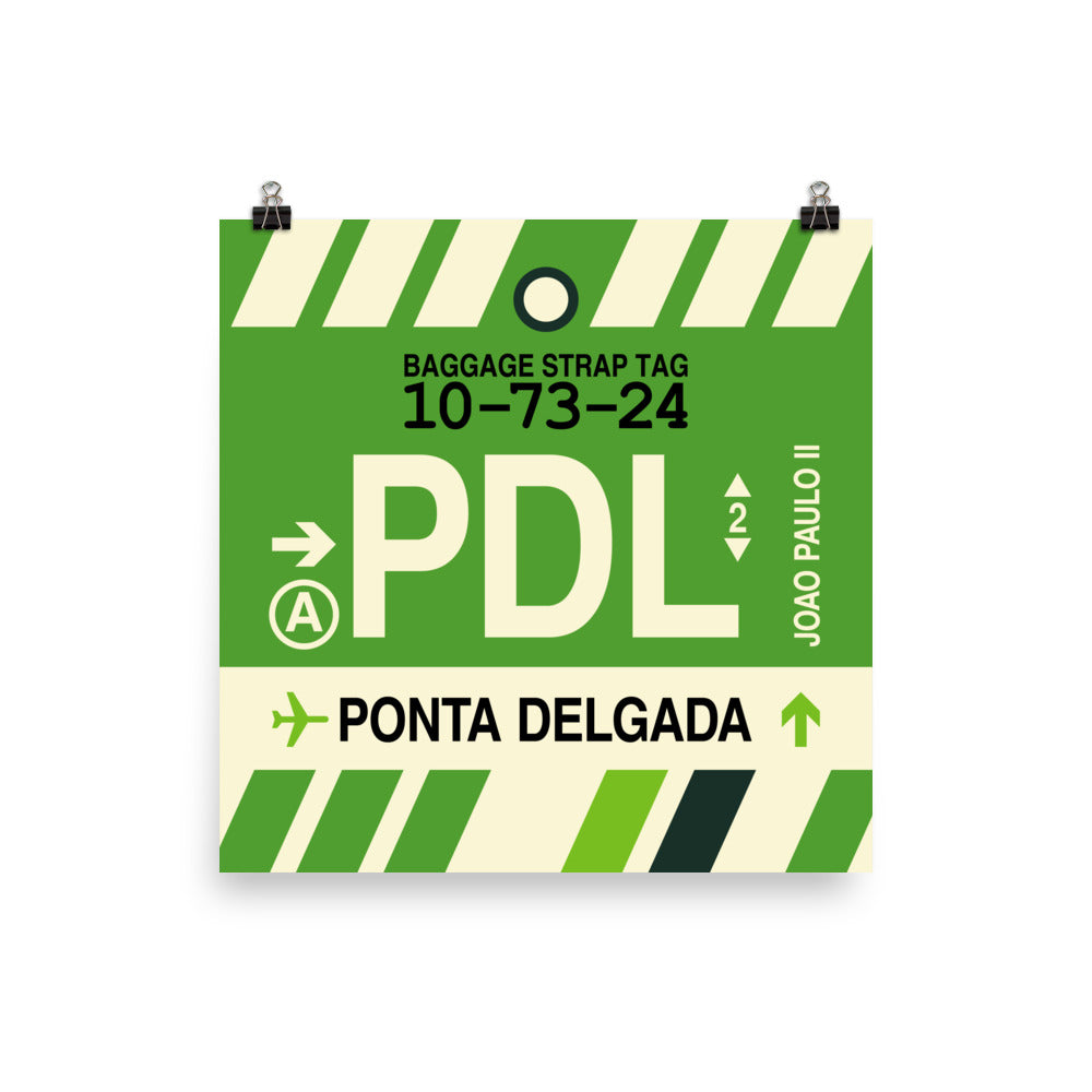 Travel-Themed Poster Print • PDL Ponta Delgada Souvenir • YHM Designs - Image 01