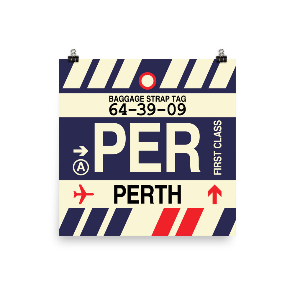 Travel-Themed Poster Print • PER Perth • YHM Designs - Image 01