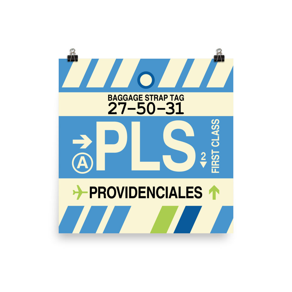 Travel-Themed Poster Print • PLS Providenciales Souvenir • YHM Designs - Image 01