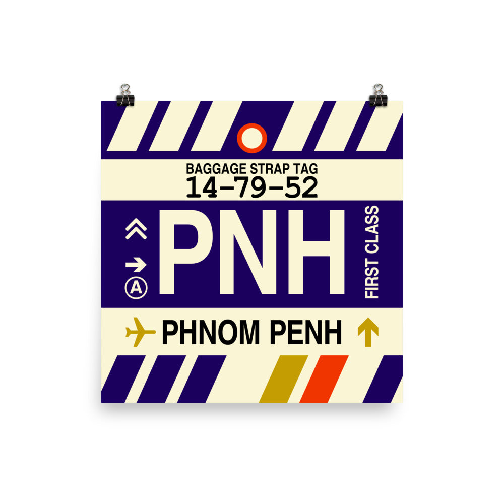 Travel-Themed Poster Print • PNH Phnom Penh Souvenir • YHM Designs - Image 01
