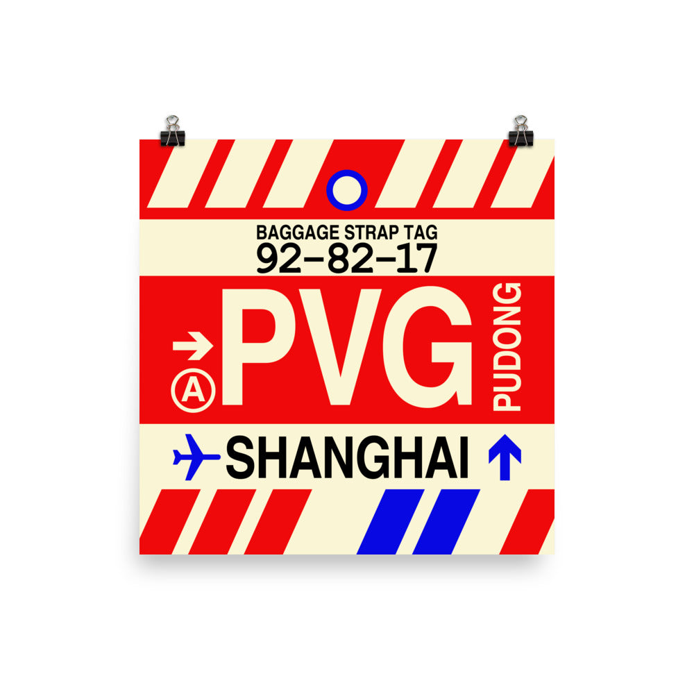 Travel-Themed Poster Print • PVG Shanghai Souvenir • YHM Designs - Image 01