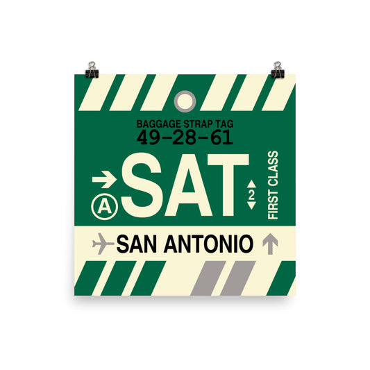 Travel-Themed Poster Print • SAT San Antonio • YHM Designs - Image 01