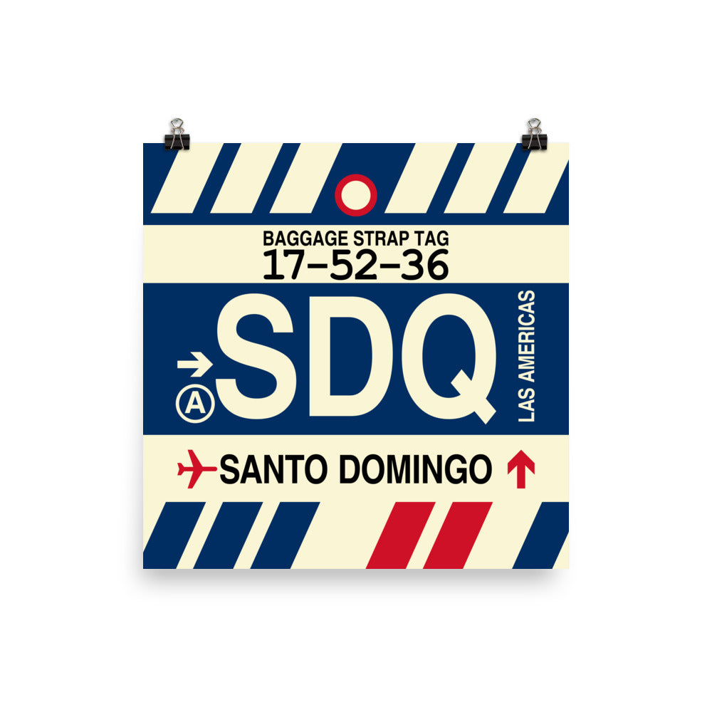 Travel-Themed Poster Print • SDQ Santo Domingo Souvenir • YHM Designs - Image 01