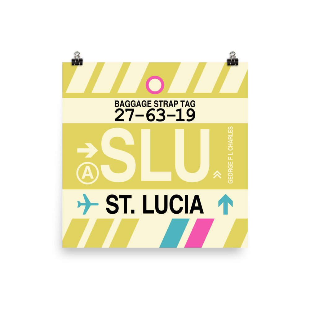 Travel-Themed Poster Print • SLU St. Lucia • YHM Designs - Image 01