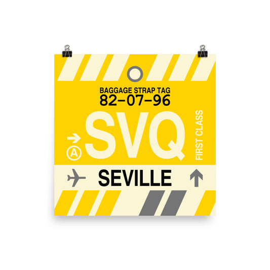 Travel-Themed Poster Print • SVQ Seville Souvenir • YHM Designs - Image 01