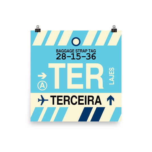 Travel-Themed Poster Print • TER Terceira Souvenir • YHM Designs - Image 01