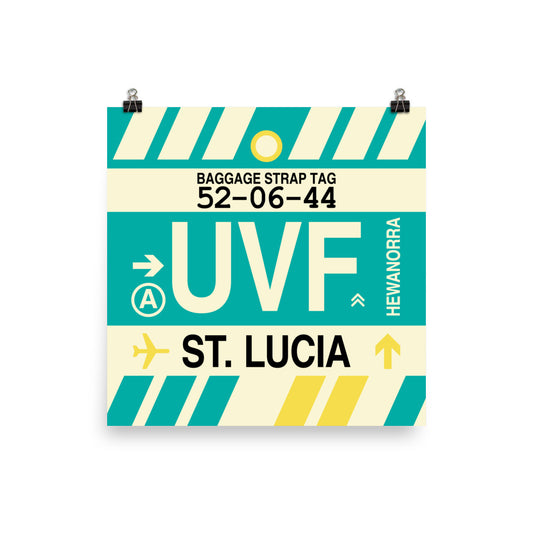 Travel-Themed Poster Print • UVF St. Lucia • YHM Designs - Image 01
