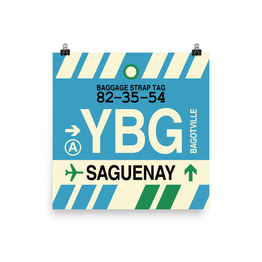 Travel-Themed Poster Print • YBG Saguenay • YHM Designs - Image 01
