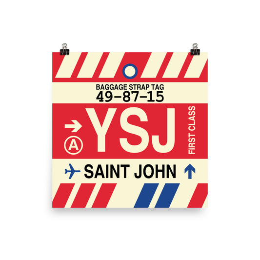 Travel-Themed Poster Print • YSJ Saint John • YHM Designs - Image 01