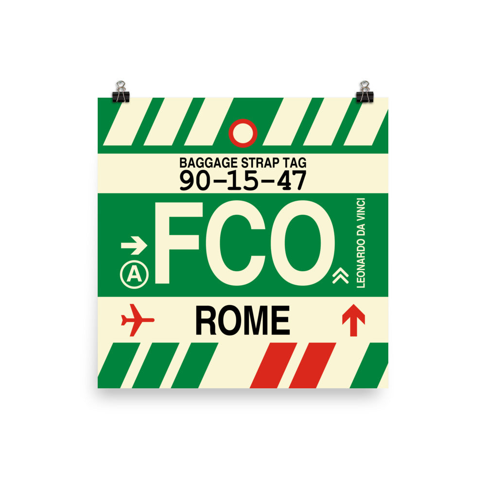 Travel-Themed Poster Print • FCO Rome Souvenir • YHM Designs - Image 03