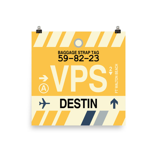 VPS Destin-Fort Walton Beach Poster Print • Jet Age Baggage Tag Design • YHM Designs - Image 02