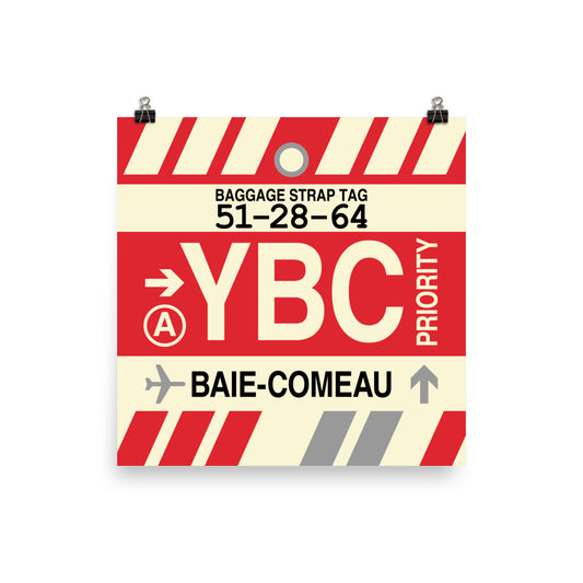 YBC Baie-Comeau Poster Print • Jet Age Baggage Tag Design • YHM Designs - Image 02