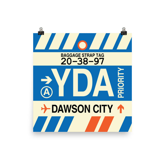 YDA Dawson City Poster Print • Jet Age Baggage Tag Design • YHM Designs - Image 02
