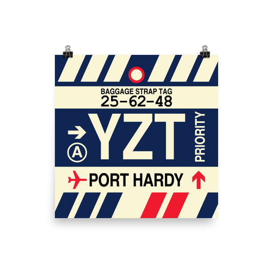 YZT Port Hardy Poster Print • Jet Age Baggage Tag Design • YHM Designs - Image 02