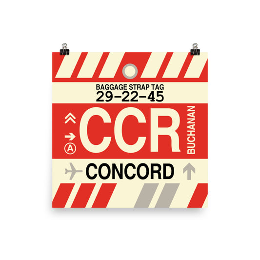 CCR Concord Poster Print • Jet Age Baggage Tag Design • YHM Designs - Image 02