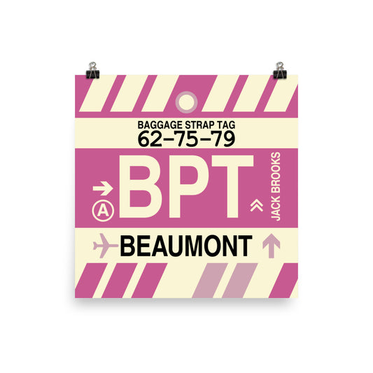 BPT Beaumont Poster Print • Jet Age Baggage Tag Design • YHM Designs - Image 02