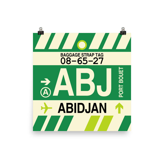 Travel-Themed Poster Print • ABJ Abidjan Souvenir • YHM Designs - Image 02