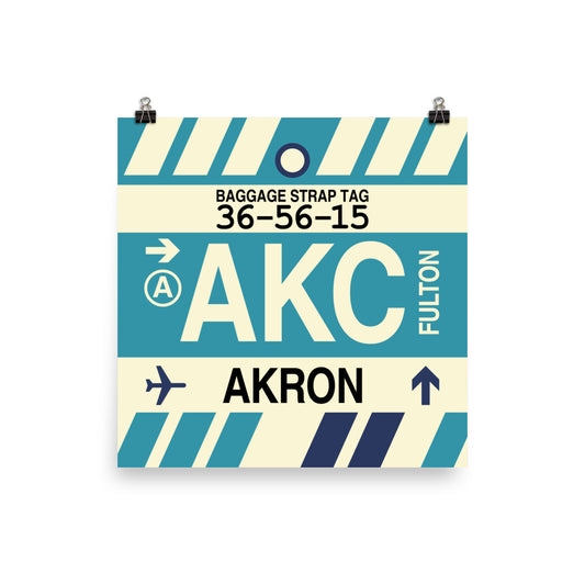 Travel-Themed Poster Print • AKC Akron Souvenir • YHM Designs - Image 02