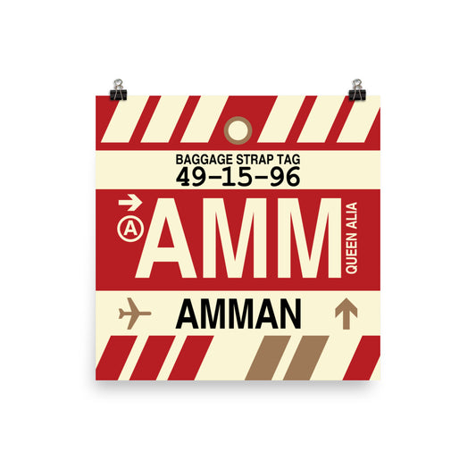Travel-Themed Poster Print • AMM Amman Souvenir • YHM Designs - Image 02