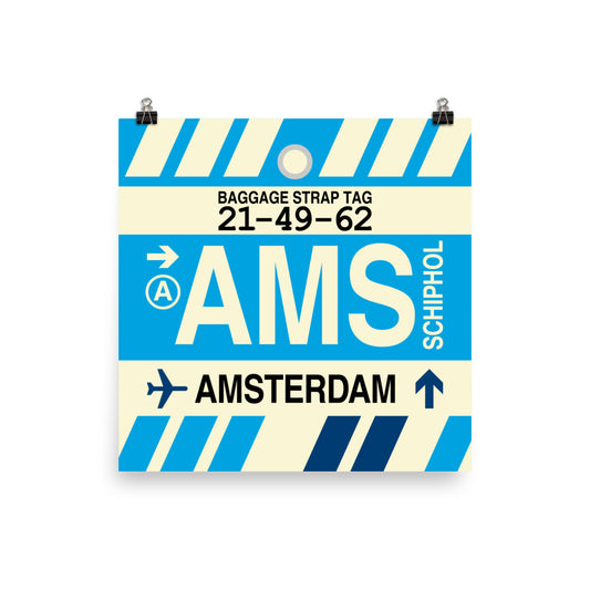 Travel-Themed Poster Print • AMS Amsterdam Souvenir • YHM Designs - Image 02