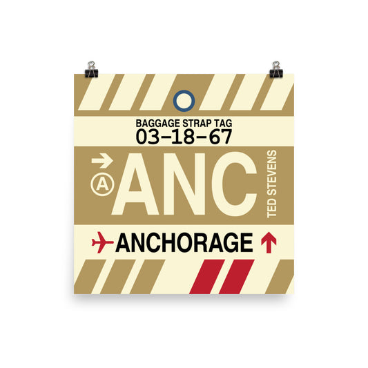 Travel-Themed Poster Print • ANC Anchorage Souvenir • YHM Designs - Image 02