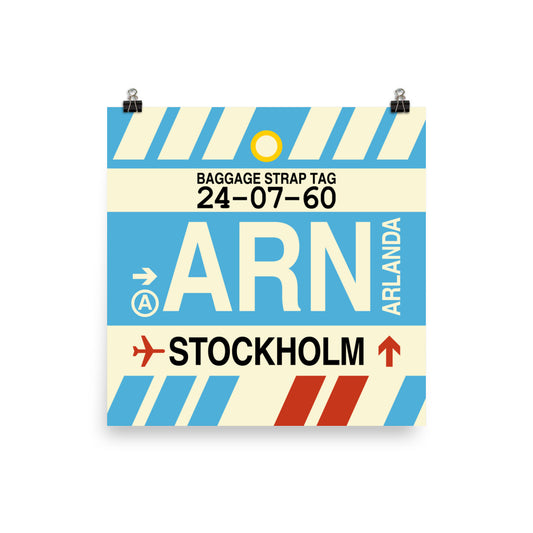 Travel-Themed Poster Print • ARN Stockholm Souvenir • YHM Designs - Image 02