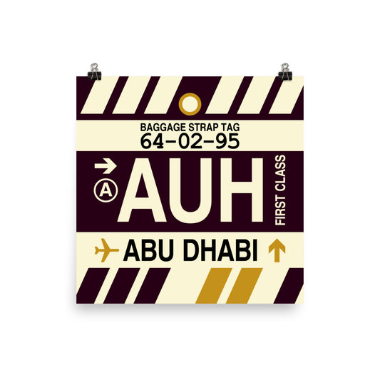 Travel-Themed Poster Print • AUH Abu Dhabi • YHM Designs - Image 02