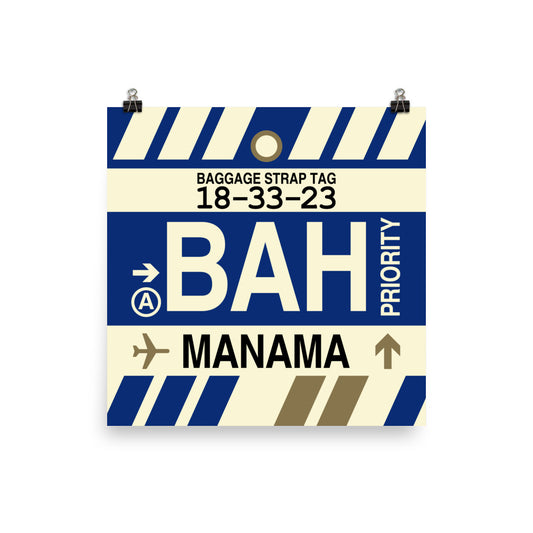Travel-Themed Poster Print • BAH Manama Souvenir • YHM Designs - Image 02