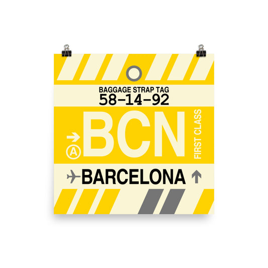 Travel-Themed Poster Print • BCN Barcelona Souvenir • YHM Designs - Image 02