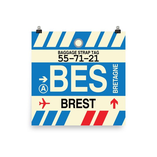 Travel-Themed Poster Print • BES Brest Souvenir • YHM Designs - Image 02