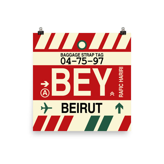 Travel-Themed Poster Print • BEY Beirut Souvenir • YHM Designs - Image 02