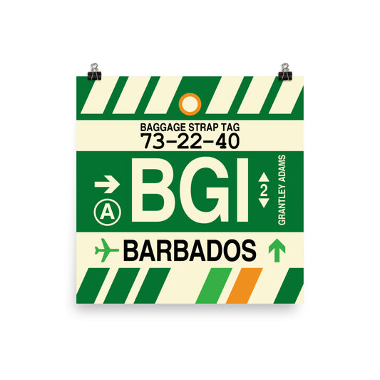 Travel-Themed Poster Print • BGI Barbados Souvenir • YHM Designs - Image 02
