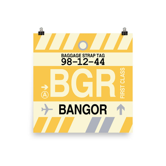 Travel-Themed Poster Print • BGR Bangor Souvenir • YHM Designs - Image 02