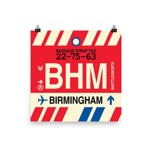 Travel-Themed Poster Print • BHM Birmingham Souvenir • YHM Designs - Image 02